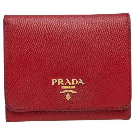 prada red saffiano leather wallet|Prada small saffiano leather wallet.